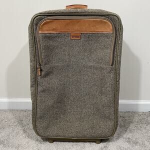 Hartmann Tweed & Belting Leather 24" Upright Wheeled Carry On Exp Suitcase